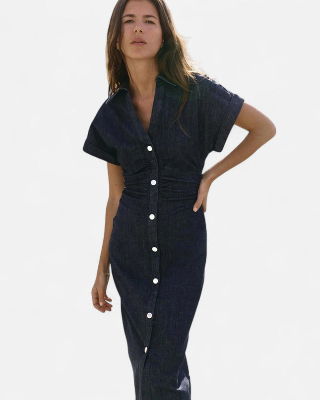 Longue robe en jean femme