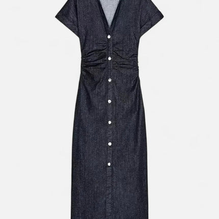 Longue robe en jean femme