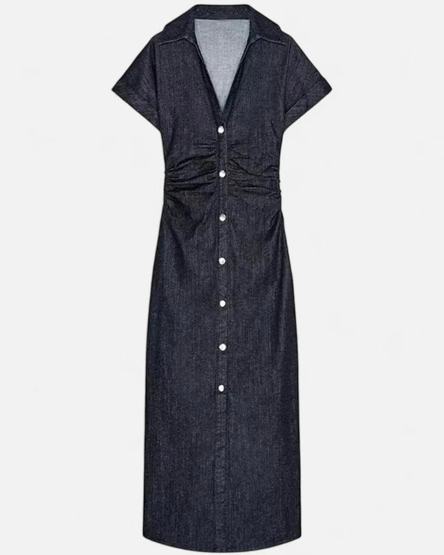 Longue robe en jean femme