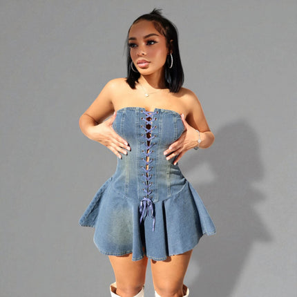 Robe en jean évasée