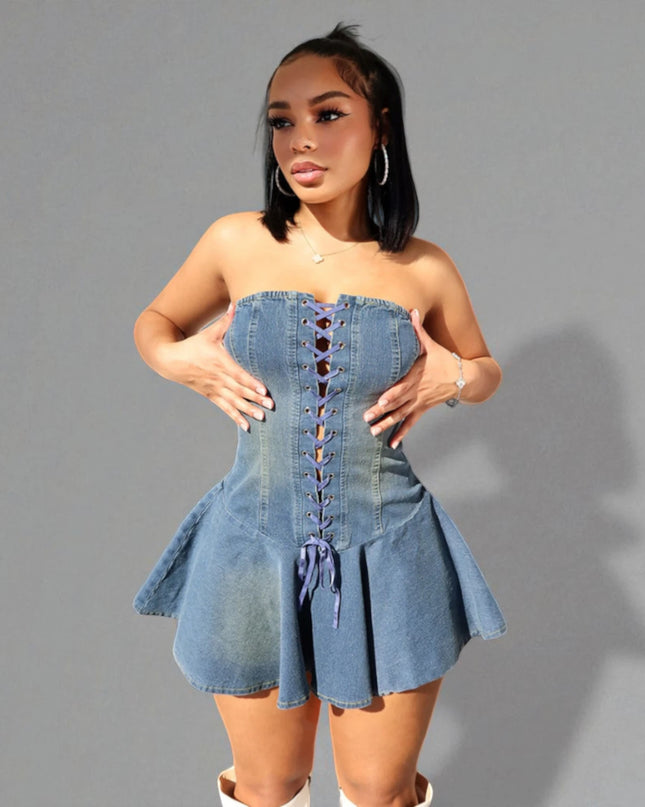 Robe en jean évasée