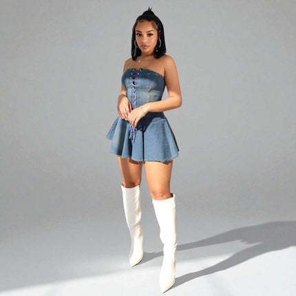 Robe en jean évasée