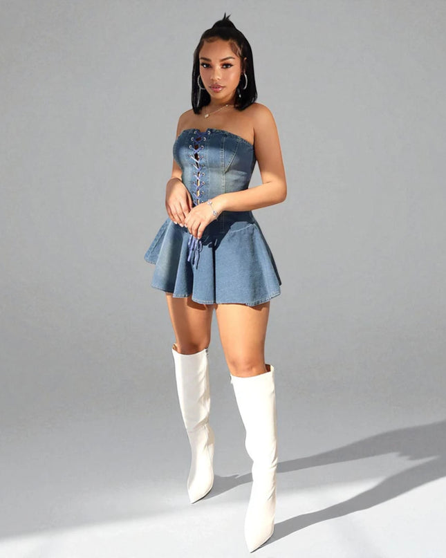 Robe en jean évasée
