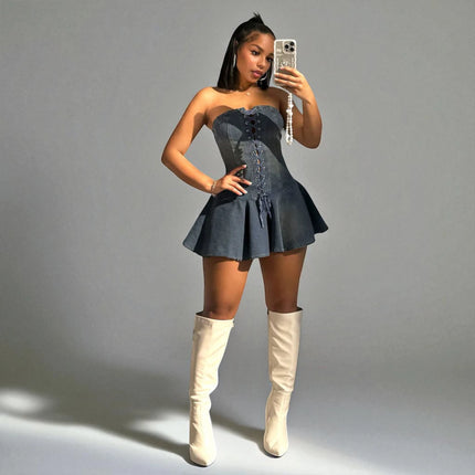 Robe en jean évasée