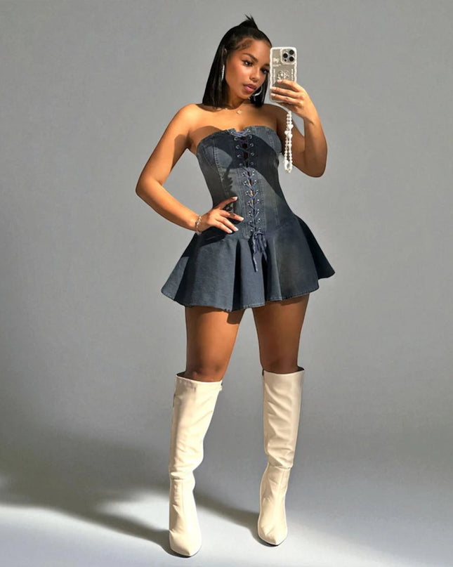Robe en jean évasée
