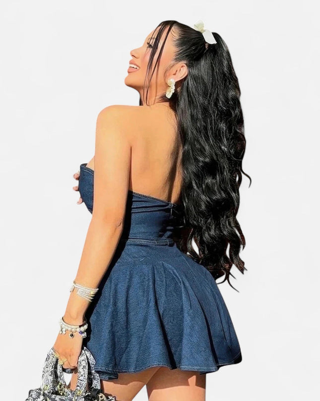 Robe en jean bustier sculptante
