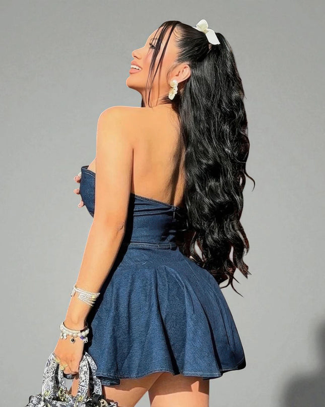 Robe Bustier en Jean Femme
