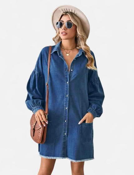 Robe chemise courte en jean