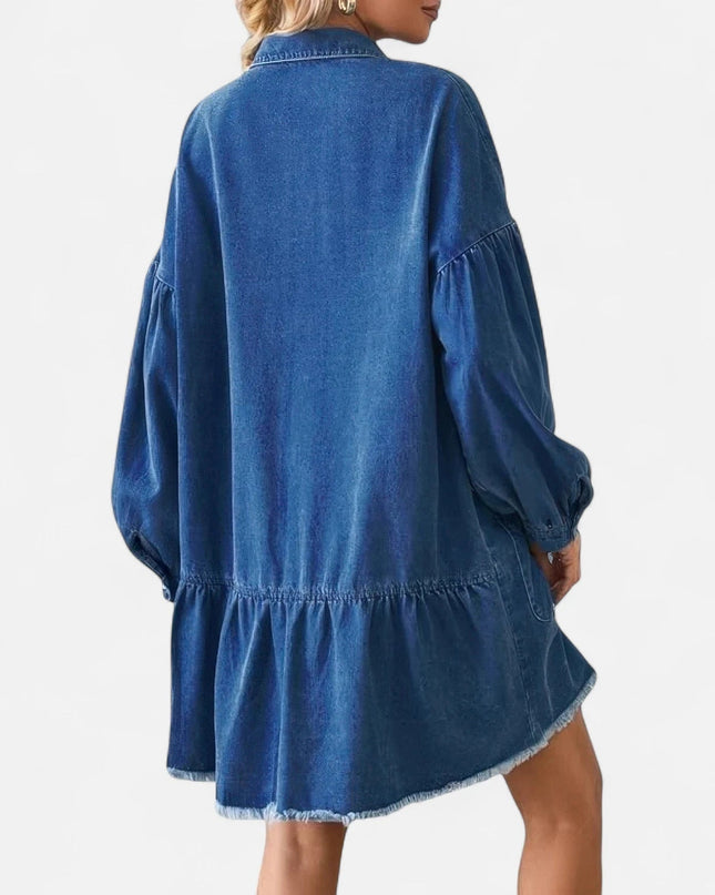 Robe chemise courte en jean