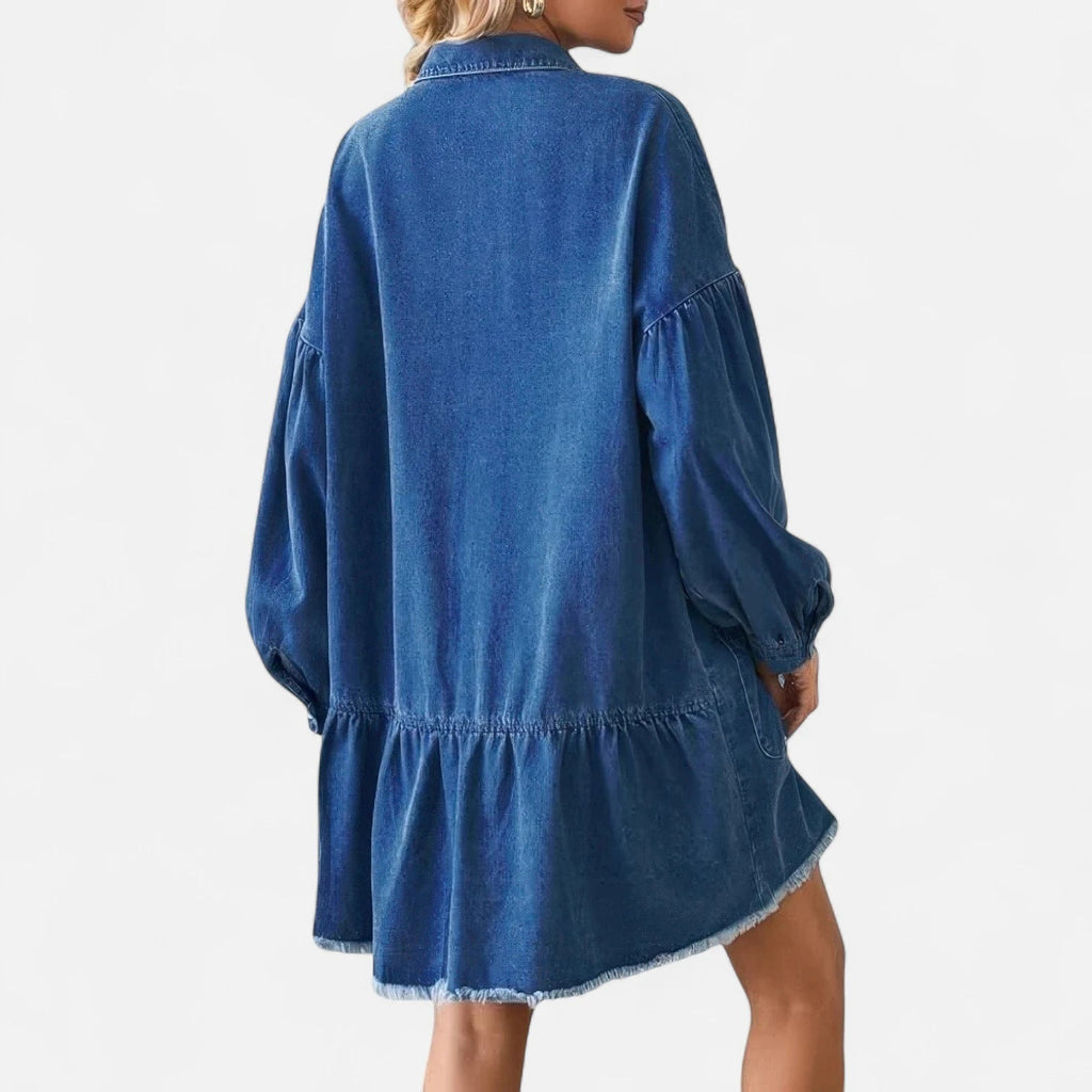 Robe chemise courte en jean