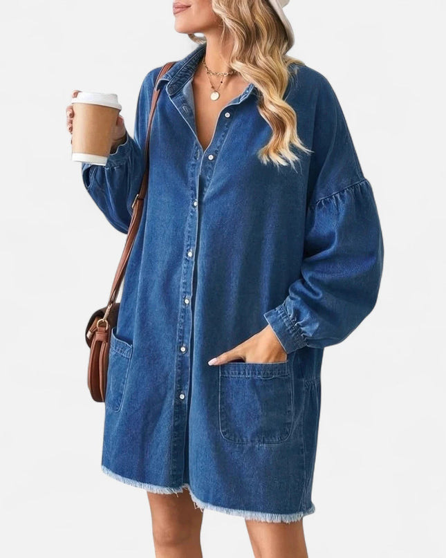 Robe chemise courte en jean