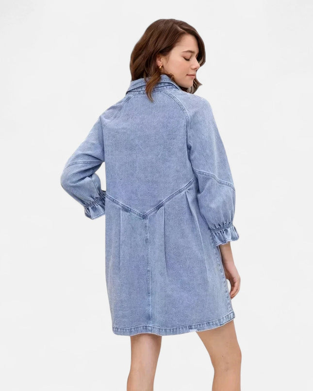 Robe chemise denim femme