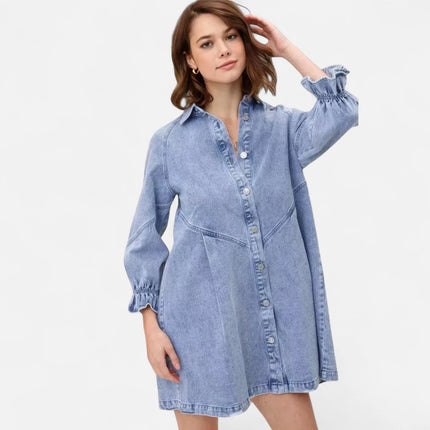 Robe chemise denim femme
