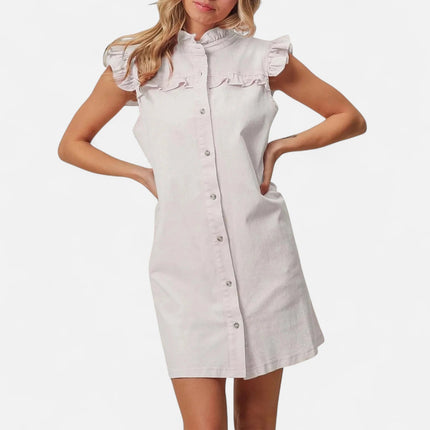 Robe chemise en denim blanc