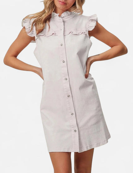 Robe chemise en denim blanc