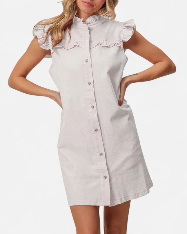 Robe chemise en denim blanc