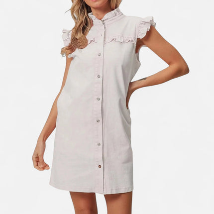 Robe chemise en denim blanc