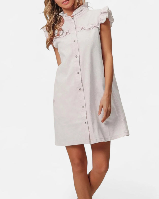 Robe chemise en denim blanc
