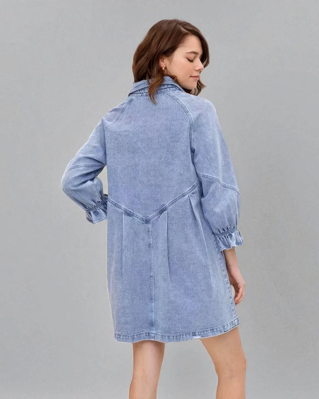 Robe chemise denim femme