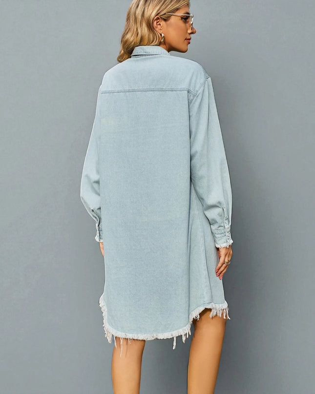 Robe Chemise en Jean Mi-Longue
