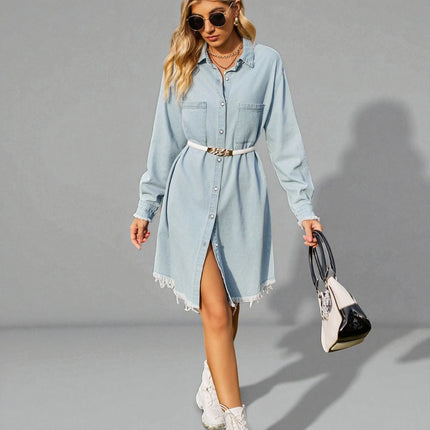 Robe Chemise en Jean Mi-Longue