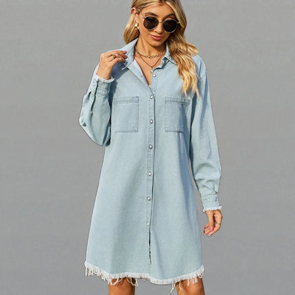 Robe Chemise en Jean Mi-Longue