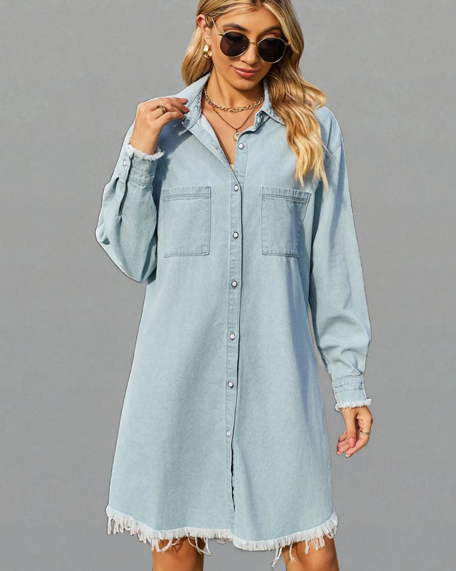 Robe Chemise en Jean Mi-Longue