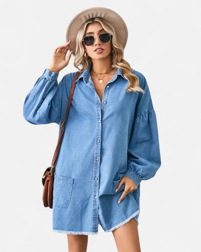 Robe chemise en jean oversize