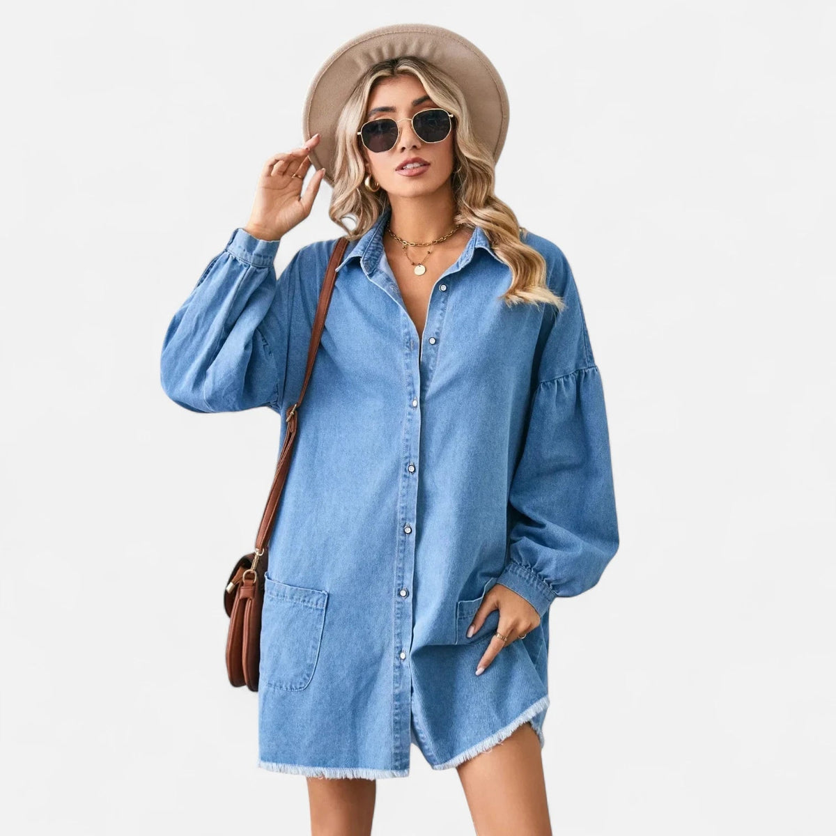 Robe chemise en jean oversize