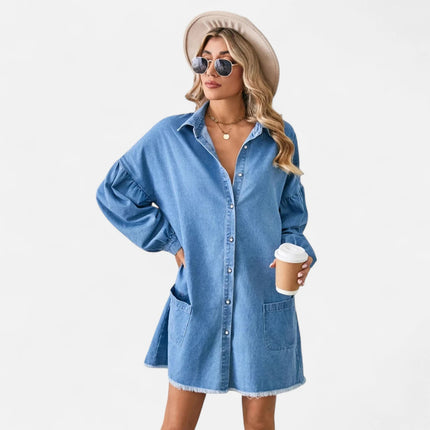 Robe chemise en jean oversize