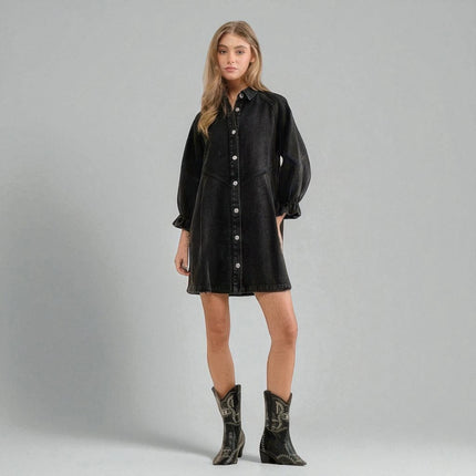 Robe Chemise Jean Noir