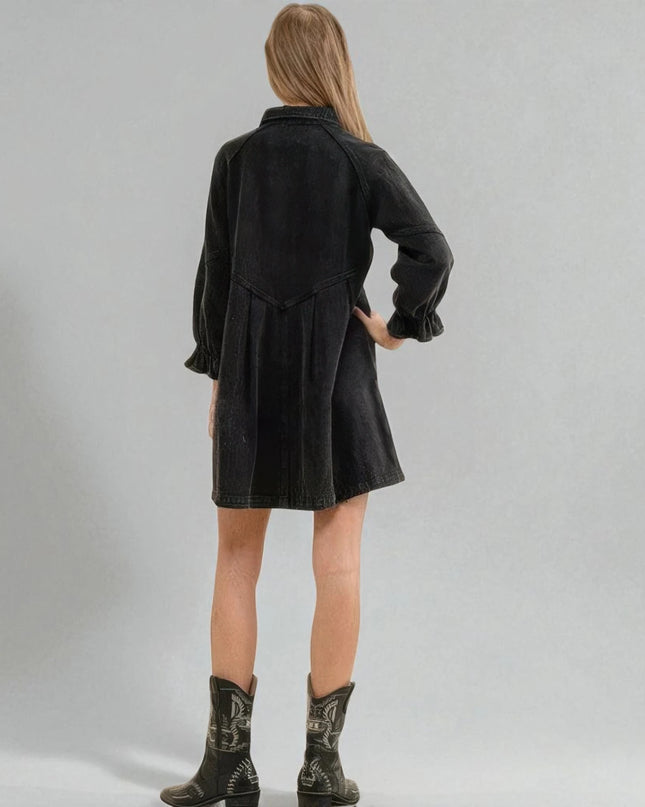 Robe Chemise Jean Noir
