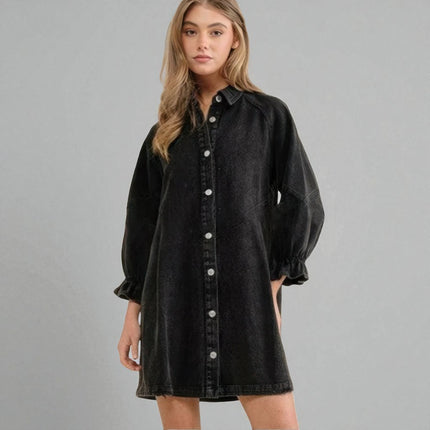 Robe Chemise Jean Noir