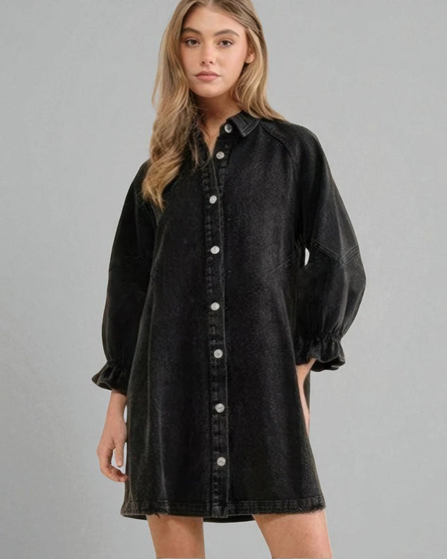 Robe Chemise Jean Noir