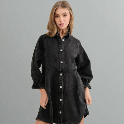 Robe Chemise Jean Noir