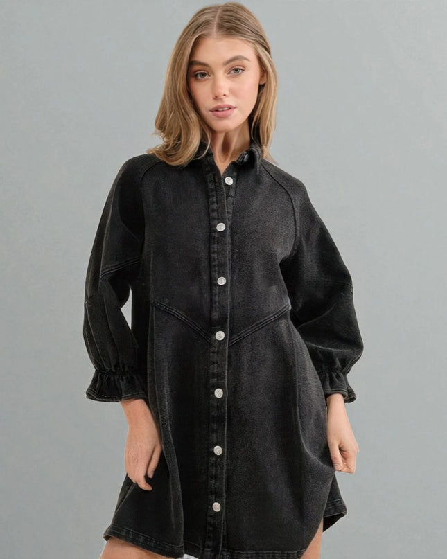 Robe Chemise Jean Noir