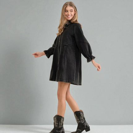 Robe Chemise Jean Noir