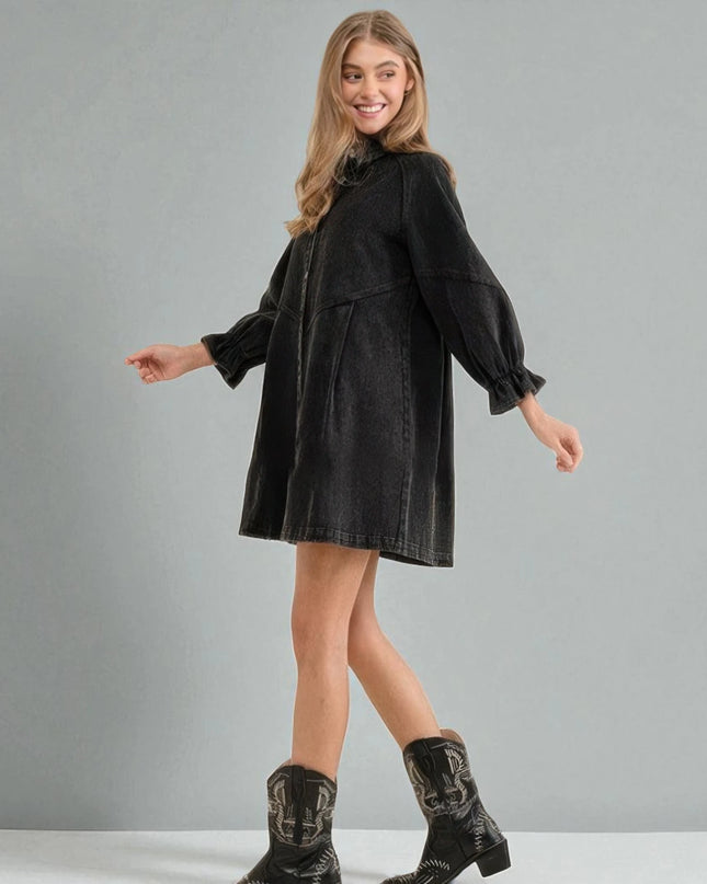 Robe Chemise Jean Noir