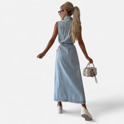 Robe chemise longue en jean