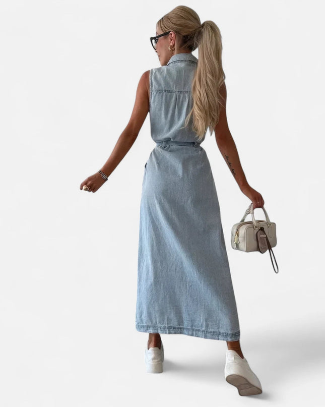 Robe chemise longue en jean