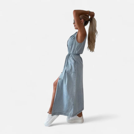 Robe chemise longue en jean