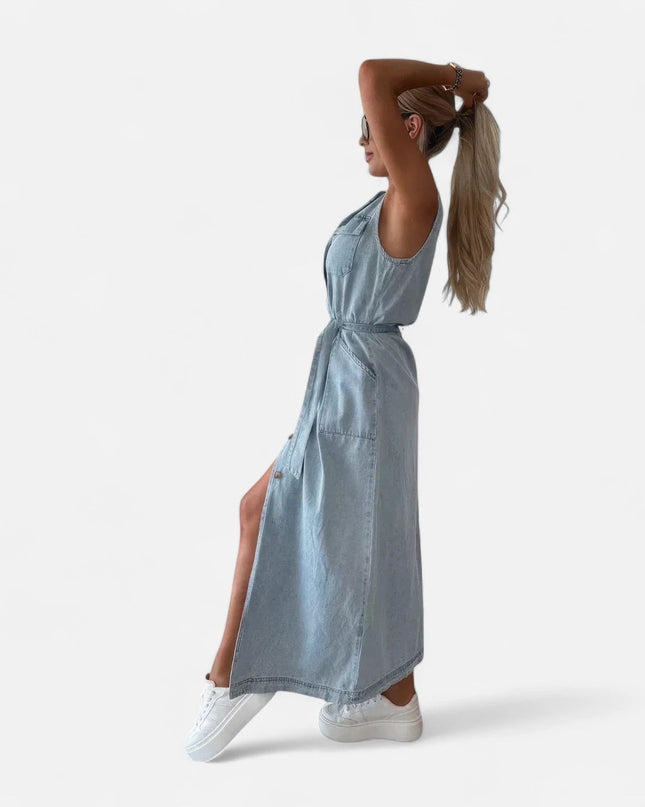 Robe chemise longue en jean
