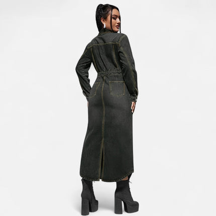 Robe chemise noire femme