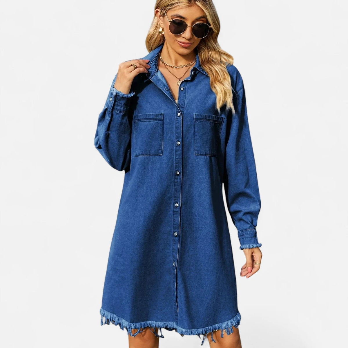 Robe chemisier en jean