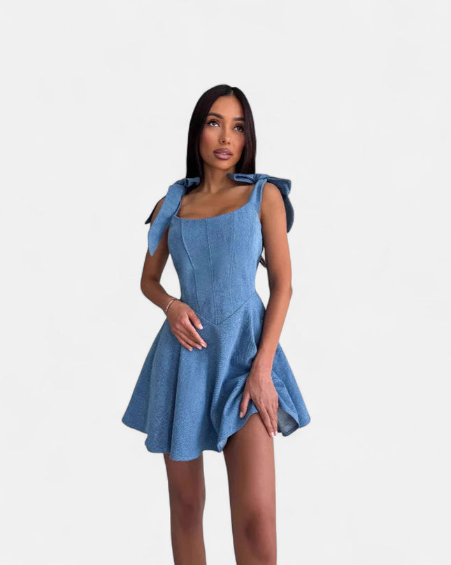 Robe courte en denim