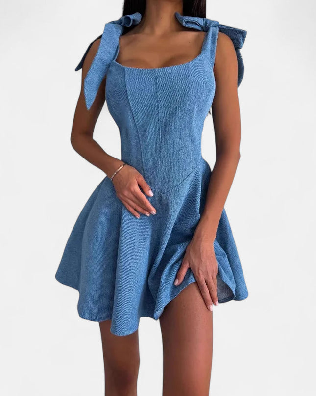 Robe courte en denim