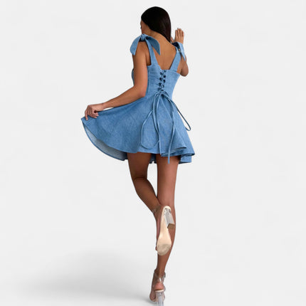 Robe courte en denim