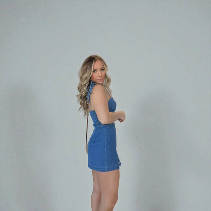 Robe en jean bleu