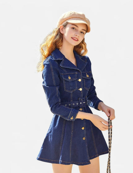 Robe denim manches longues