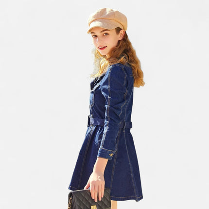 Robe denim manches longues